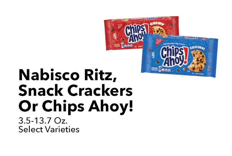 Nabisco Ritz, Snack Crackers Or Chips Ahoy!