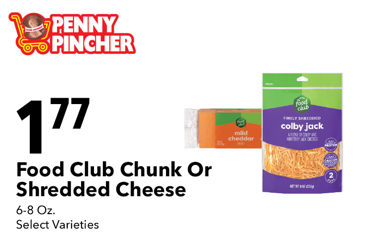 Food Club Chunk Or Shredded Cheese