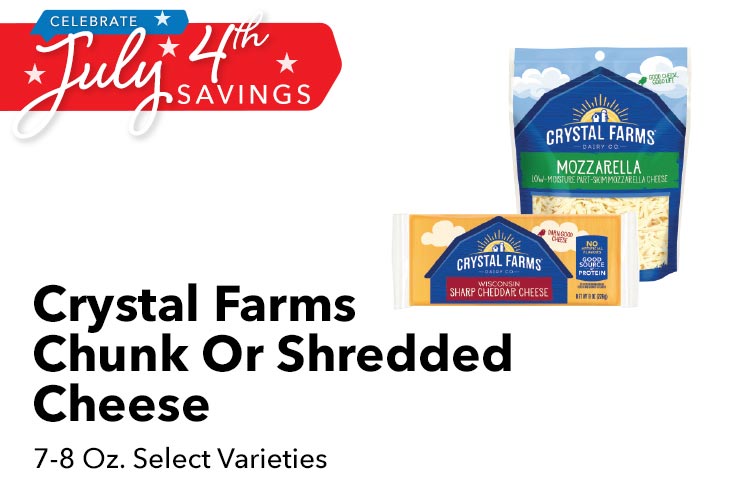 Crystal Farms Chunk Or Shredded Cheese