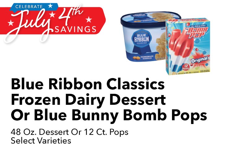 Blue Ribbon Classics Frozen Dairy Dessert Or Blue Bunny Bomb Pops