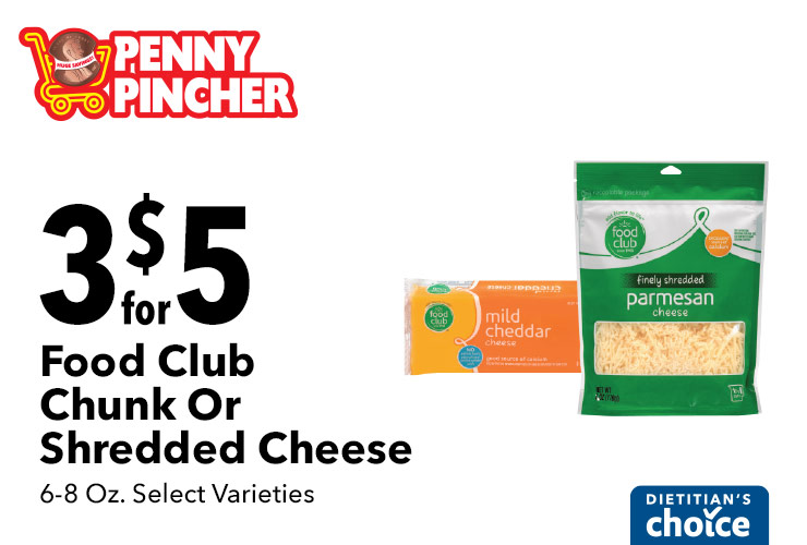 Food Club Chunk Or Shredded Cheese