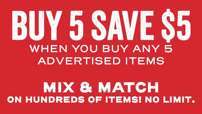 Buy 5 Save $5