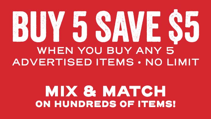Buy 5 Save $5