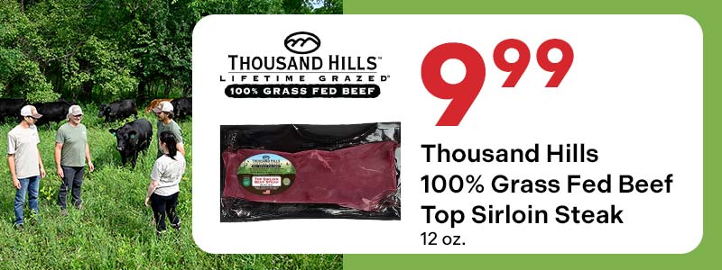 Thousand Hills Grass Fed Beef Sirloin Steak