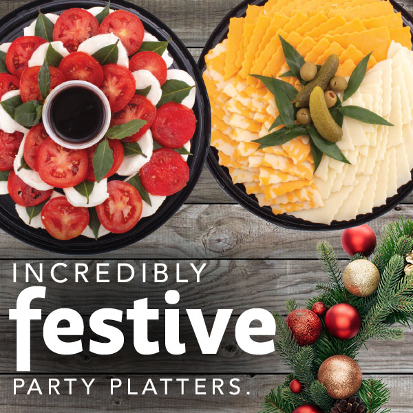 Save $5 on any 12” or Larger Holiday Tray with your MORE Rewards account